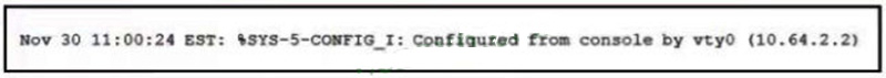 An administrator is examining the message in a syslog server What can be determined from the message