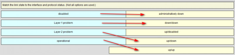 Ans of Match the Link State to the interface and protocol status