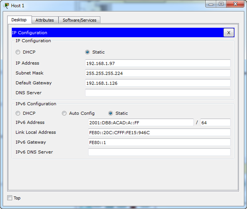 ITN Practice Skills Assessment - Packet Tracer Host1