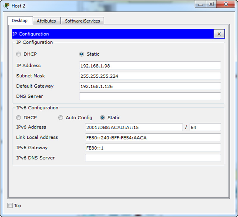 ITN Practice Skills Assessment - Packet Tracer Host2