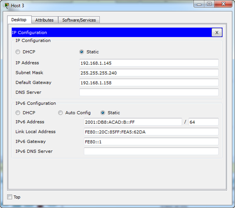 ITN Practice Skills Assessment - Packet Tracer Host3