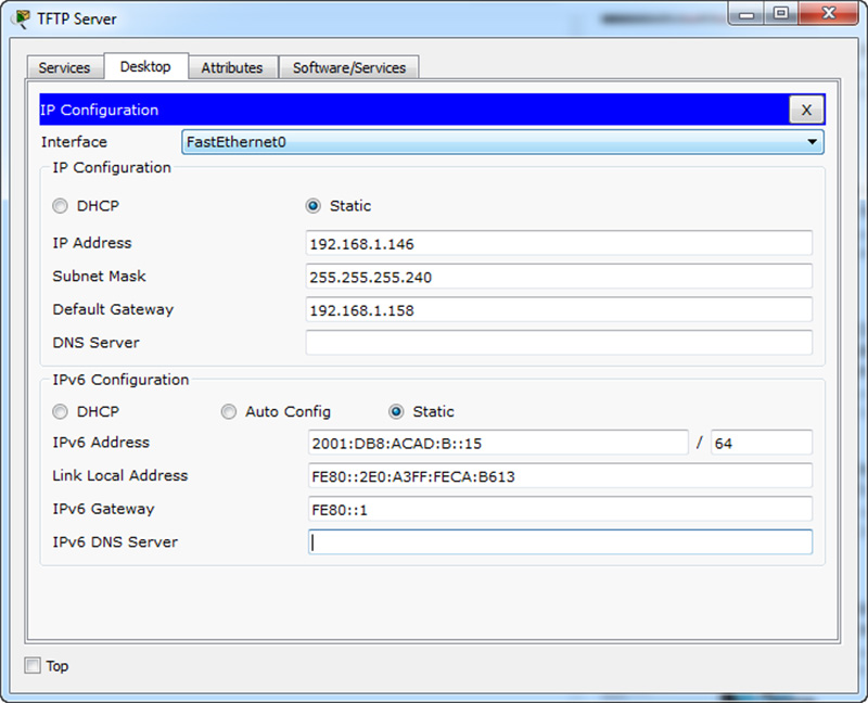 ITN Practice Skills Assessment - Packet Tracer TFTP Server