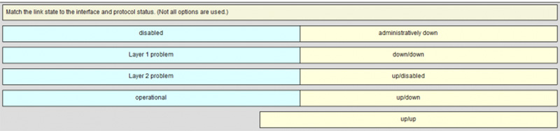 Match the Link State to the interface and protocol status