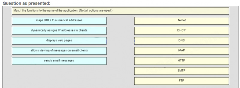 Match the functions to the name of the application