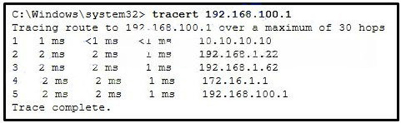 On the basis of the output, which two statements about network connectivity are correct