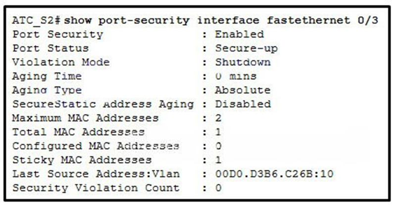 What can be determined about port security from the information that is shown
