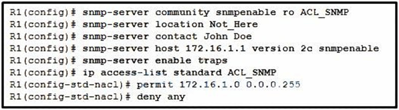 A SNMP manager has IP address 172161120