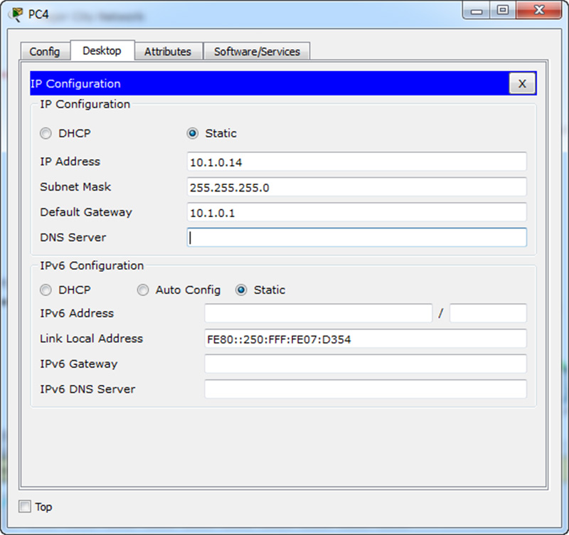 Additional Default Gateway IP - 10101 for PCs Clnc-1 & H1-1-2
