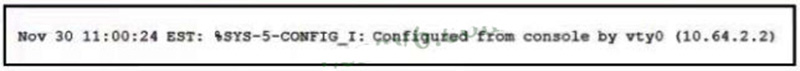 An administrator is examining the message in a syslog server What can be determined from the message