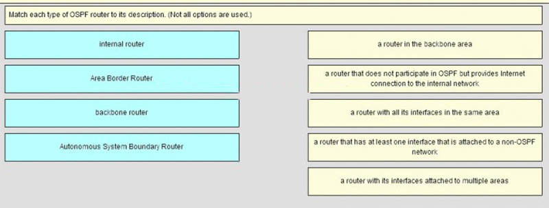 Match each type of OSPF router to its description