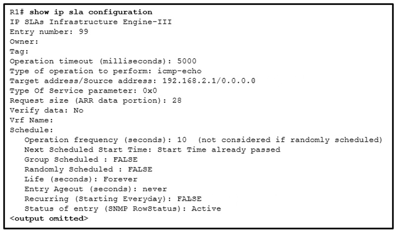 On the basis of the information presented, which two IP SLA related statements are true