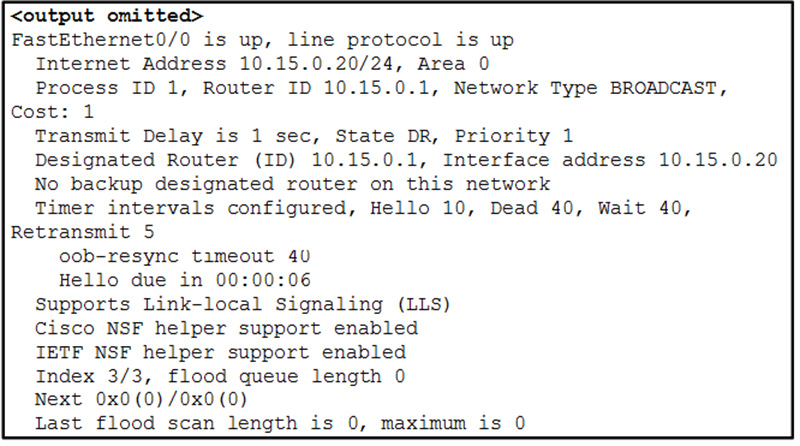 What the amount of time that has elapsed since the router received a hello packet