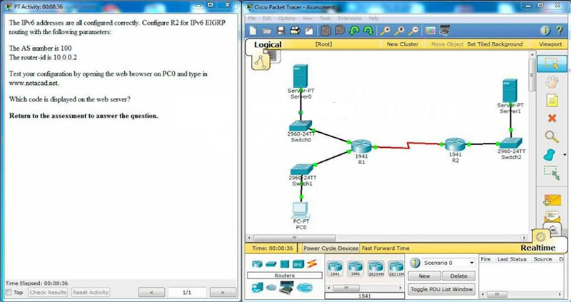 Which code is displayed on the web server
