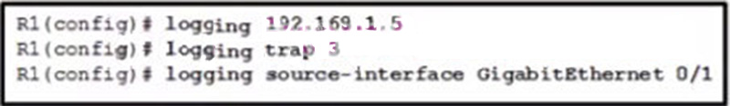 Which three events will occur as a result of the configuration shown on R1