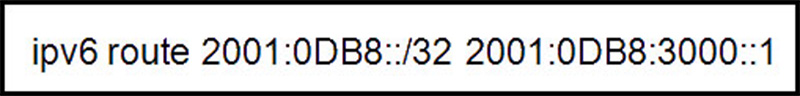 Which type of IPv6 static route is configured in the exhibit