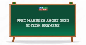 PPSC Manager Auqaf 2020 Edition Answers