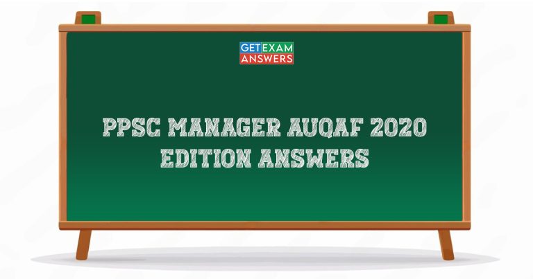 PPSC Manager Auqaf 2020 Edition Answers