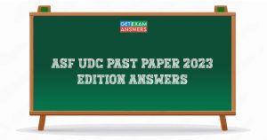 ASF UDC Past Paper 2023 Edition Answers
