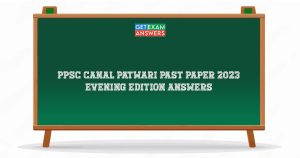 PPSC Canal Patwari Past Paper 2023 Evening Edition Answers