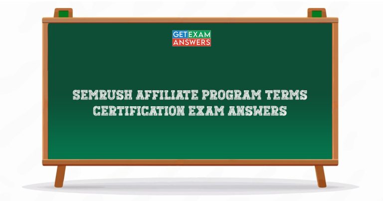 Semrush Affiliate Program Terms Certification Exam Answers